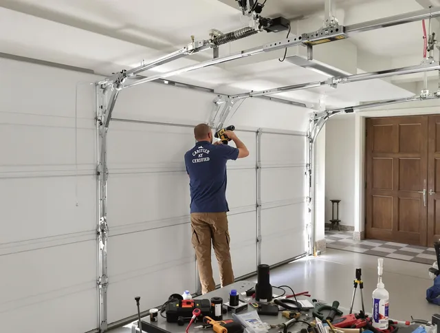 Valley Falls Garage Door Repair certified technician performing precision garage door repair in Valley Falls